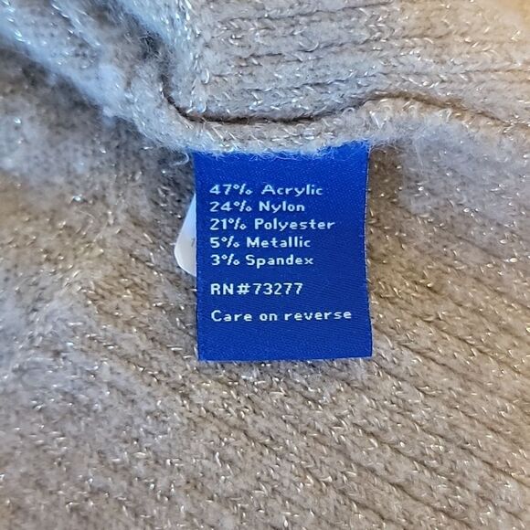 Apt. 9 pullover crewneck sweater in shimmering tan Size L - Picture 11 of 13